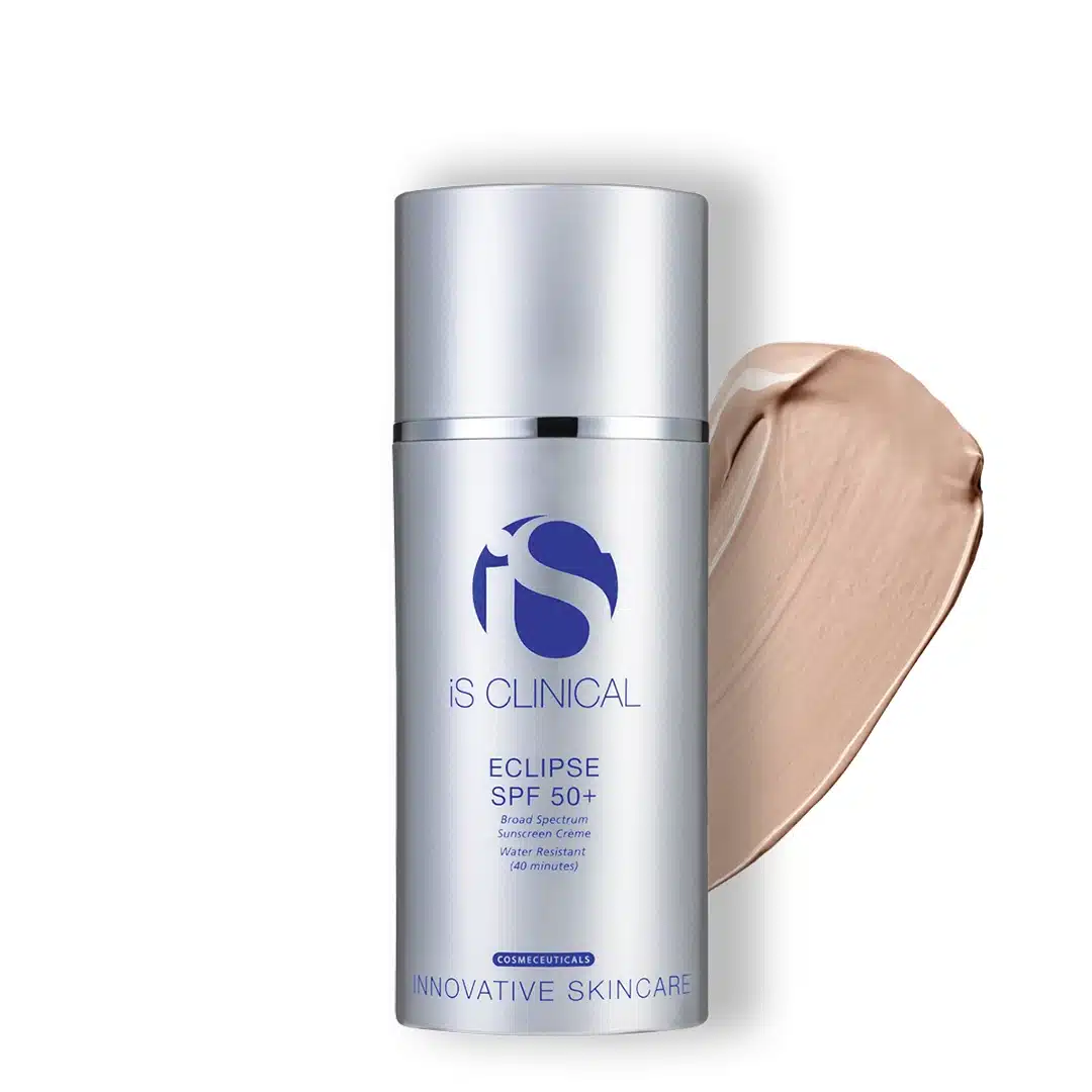 iS Clinical Eclipse SPF 50+ PerfectTint Beige – tonet solbeskyttelse med bred UVA/UVB-beskyttelse og naturlig finish – fra Luminalux